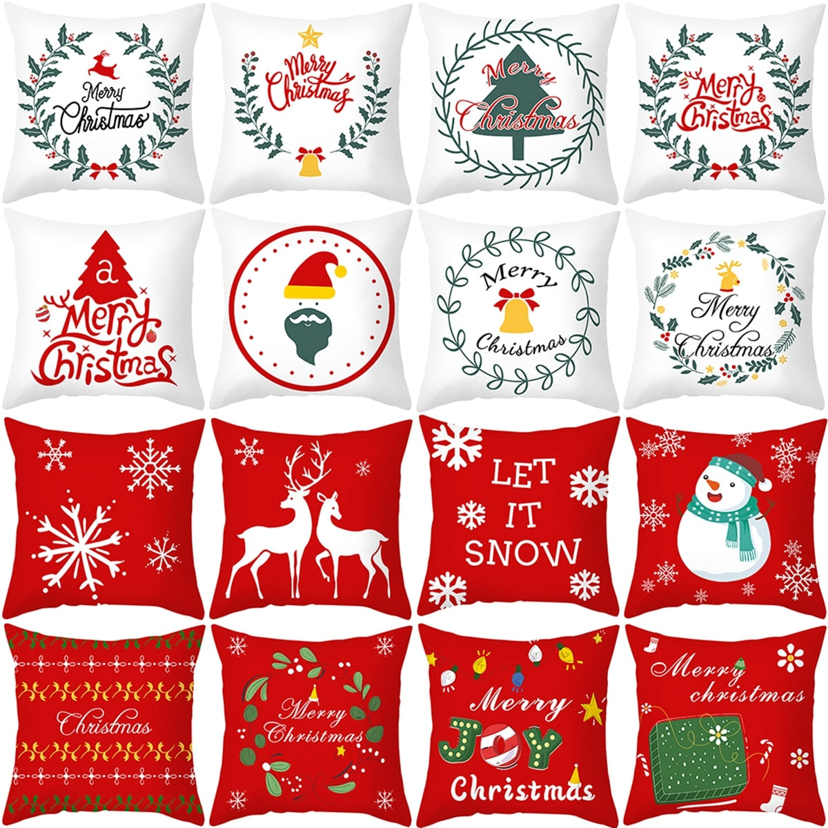 Christmas Cushion Cover Merry Christmas Decor For Home 2022 Navidad Noel Christmas Ornaments Xmas Gift Happy New Year 2023