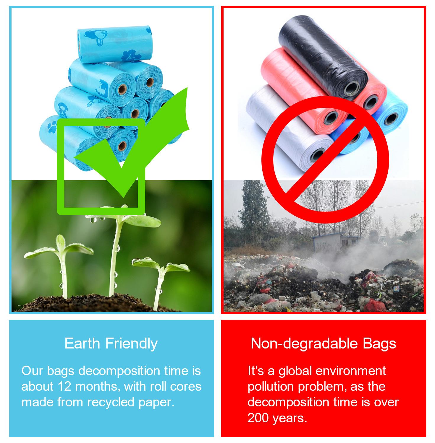 90 Days Degradable Environmental Corn Starch Dog Poop Bags Pooper Scooper Bag Outdoor Clean Pets Supplies 10 Rolls 150pcs - anconmall