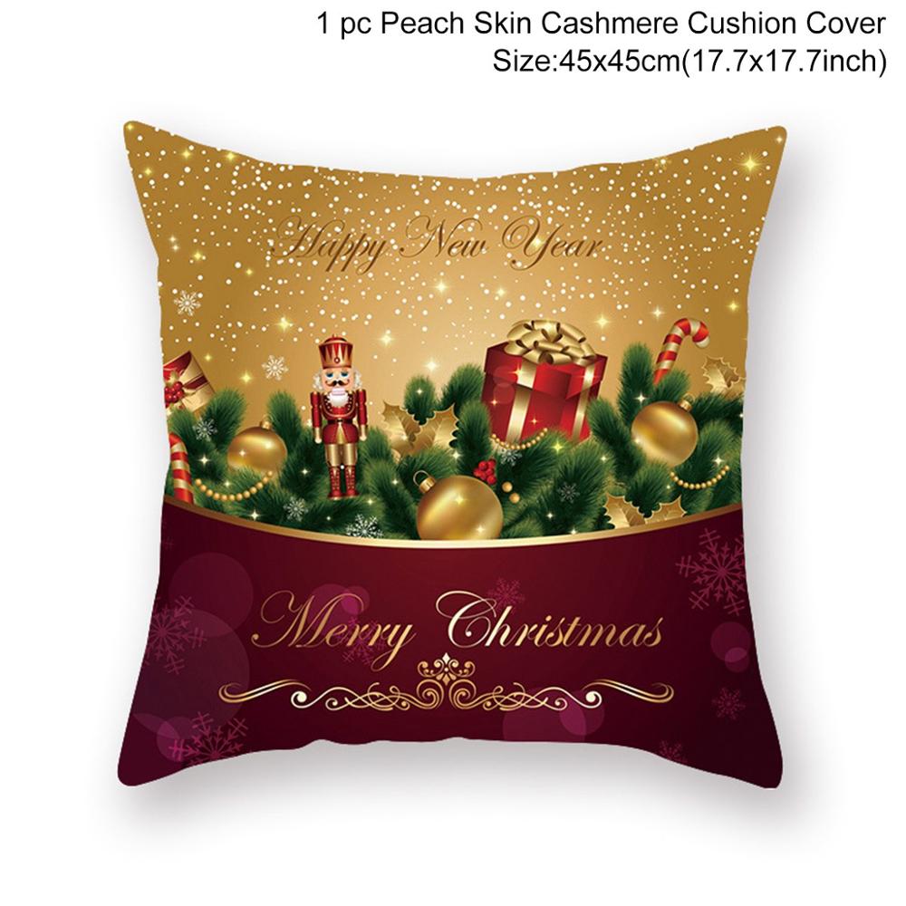 45*45 Christmas Cushion Cover Christmas Decorations for Home Throw Pillows Sofa Home Decor Christmas Pillowcase Pillow Cover