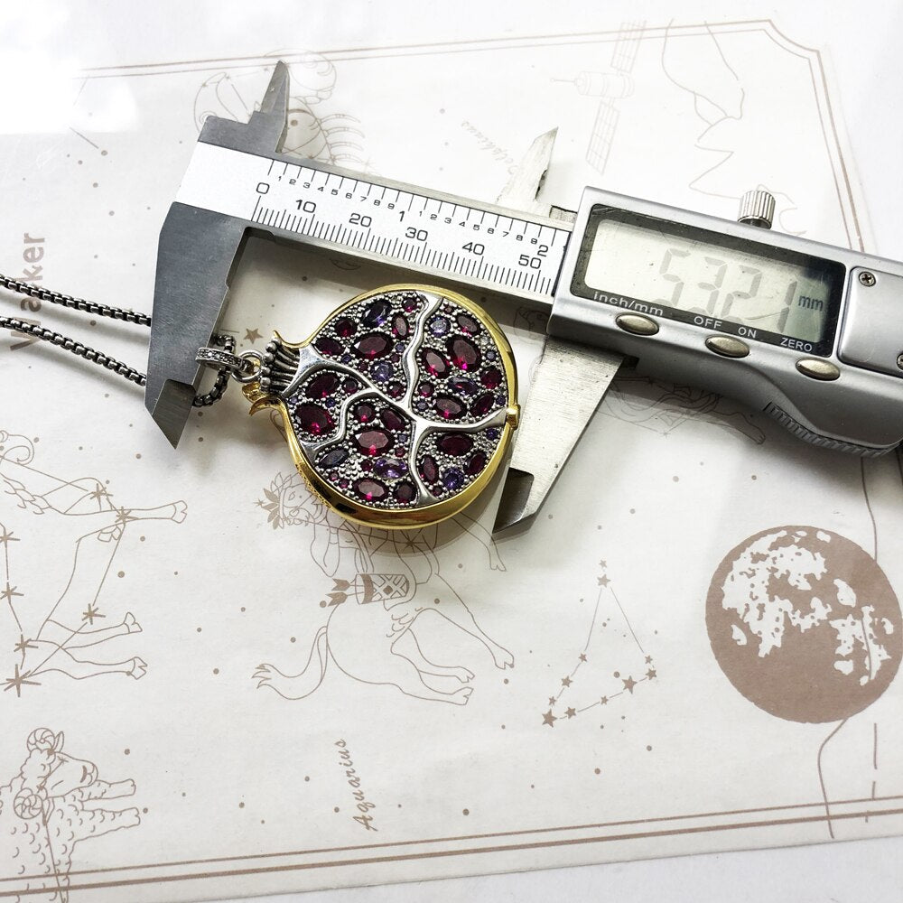 Chain Necklace Pomegranate,Summer Brand New Fine Jewelry Europe 925 Sterling Silver Gift For Women