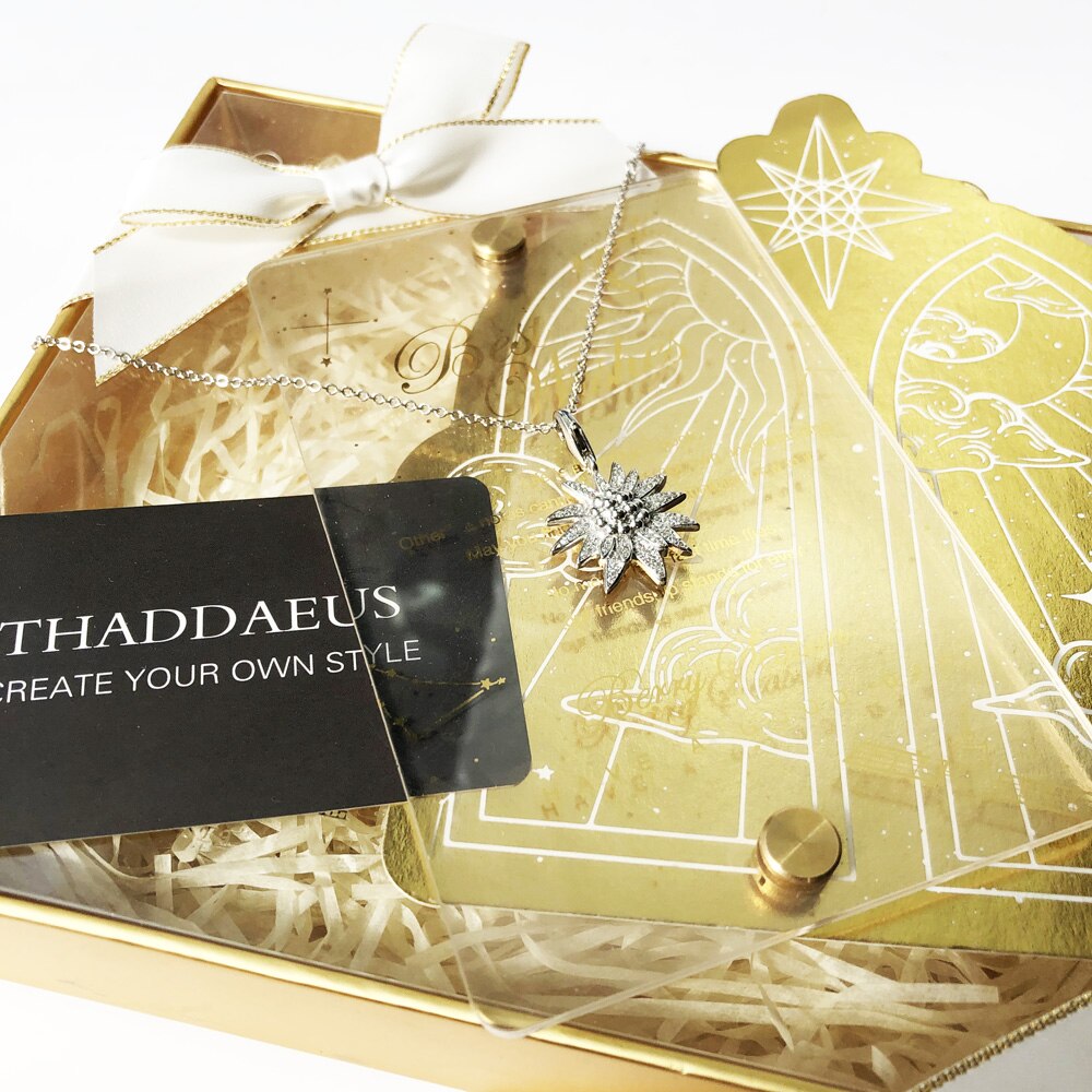 Necklace Edelweiss,2021 Winter Brand New Romantic Fine Jewelry Europe 925 Sterling Silver Bijoux Gift For Women