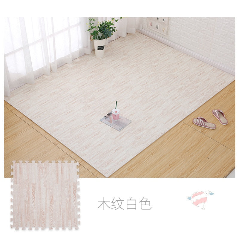 Wood Grain Puzzle Floor Foam Carpet Bedroom Splicing Mat  Baby Play Mat Interlocking Exercise Tiles 10Pcs/set 30*30cm