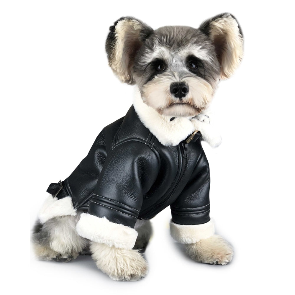 Soft Lapels Faux Fur Coat Black Thickened Warm Coats Dog Jackets for Puppies Teddy French Bulldog