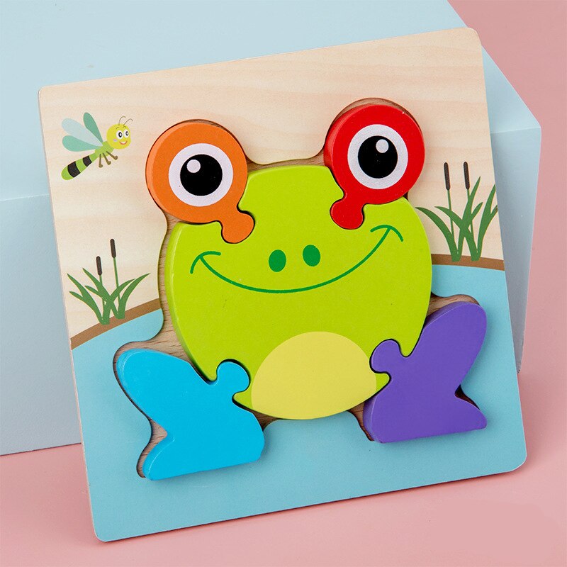 3D Shape Cognition Board Children's Jigsaw Puzzle Wooden Toys Kids Educational Toy Baby Montessori Learning Match Tangram Toys