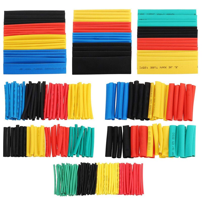 164Pcs Heat Shrink Tube Kit Insulation Sleeving Polyolefin Shrinking Assorted Heat Shrink 2:1 Tubing Wire Cable Sleeving Tube