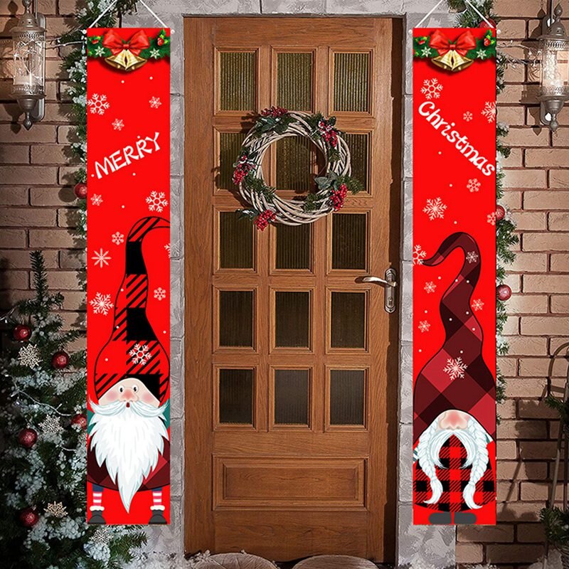 Santa Claus Banner Merry Christmas Decor For Home Christmas Door Decor Outdoor Xmas Ornament Navidad 2022 Happy New Year 2023