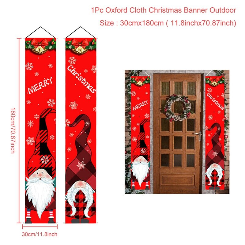 Santa Claus Banner Merry Christmas Decor For Home Christmas Door Decor Outdoor Xmas Ornament Navidad 2022 Happy New Year 2023