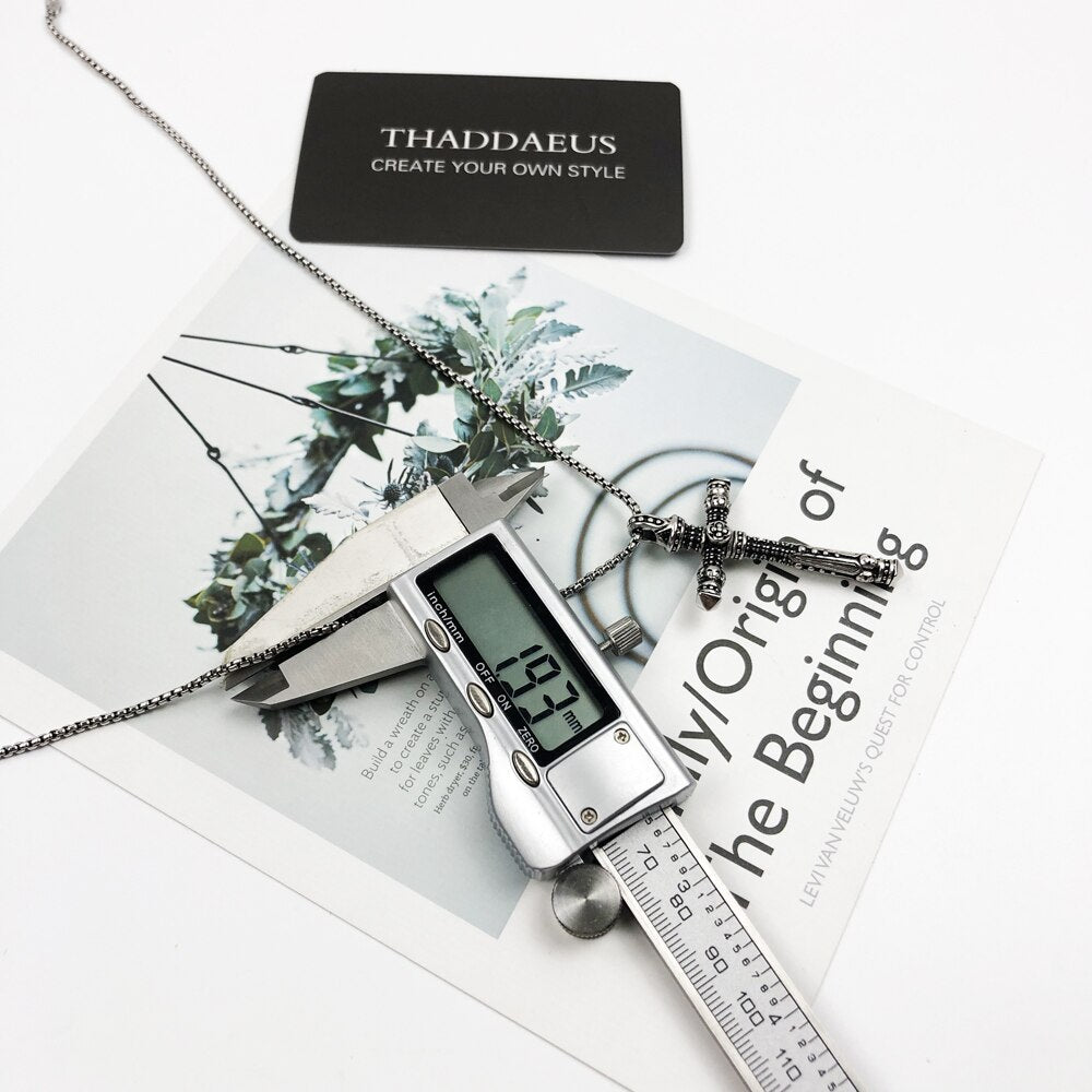 Cross Pave Link Necklace Brand New Chain Fashion Jewelry Europe 925 Sterling Silver Rebel Gift For Men & Women