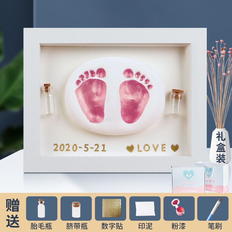 3D DIY Non Toxic Handprint Footprint Soft Clay Baby Imprint Children&#39;s Photo Frame Hand Casts Babies Home Decoration Child Gifts