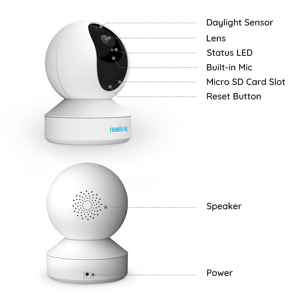 Reolink Indoor IP camera wifi 3MP Super HD Pan&amp;Tilt 2-Way Audio 24/7 Recording Motion Detection Smart Home Cam for Baby Nanny E1