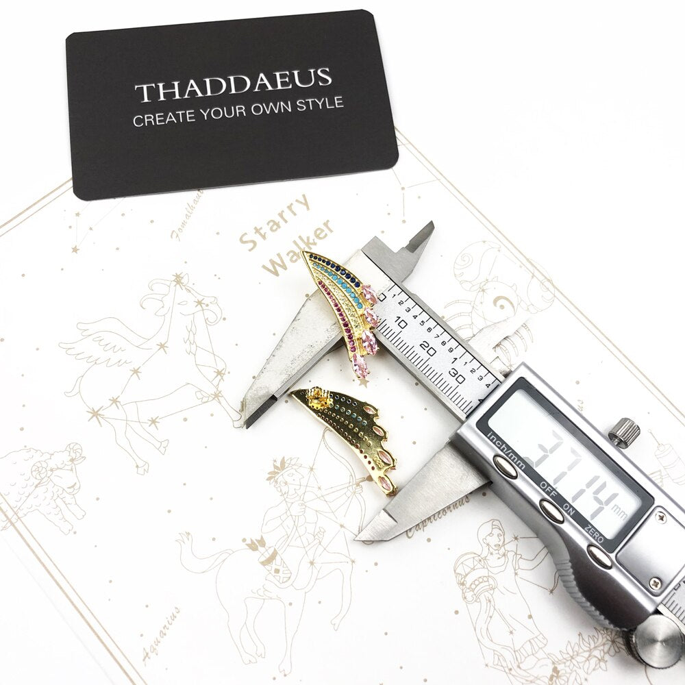 Earrings Gold-Coloured Hummingbird Wing,Europe Fine Jewelry For Women Summer Special Rainbow Sterling Silver 925 Gift