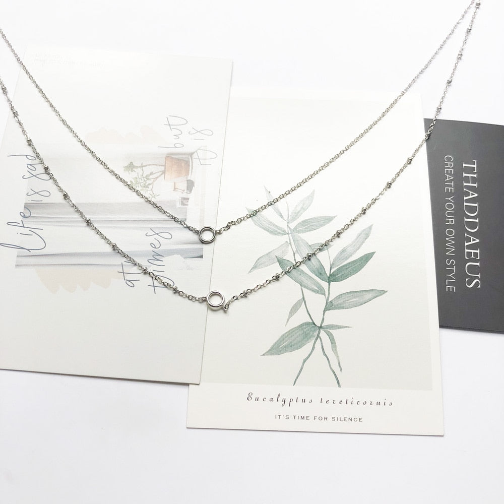 Charm Necklace Double Carriers,Spring Fashion Jewelry Europe 925 Sterling Silver Trendy Gift For Women Girls