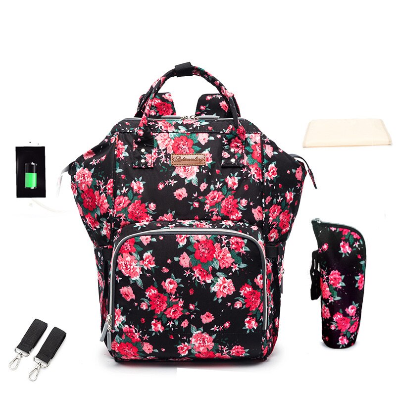 Fashion Maternity Backpack Diaper Bag Large Waterproof Backpack for Mom Travel Baby Bags Multifunction Baby Changing Bags