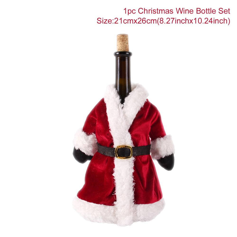 Christmas Snowman Wine Covers Santa Claus 2022 Merry Christmas Kitchen Christmas Decor for Home Table Cristmas New Year 2023