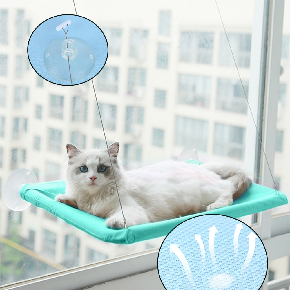 Cat Hanging Bed Comfortable Kitten Hammock Perch Cat Sunny Window Seat Mount Sleeping Hammock For Cats On The Window - anconmall