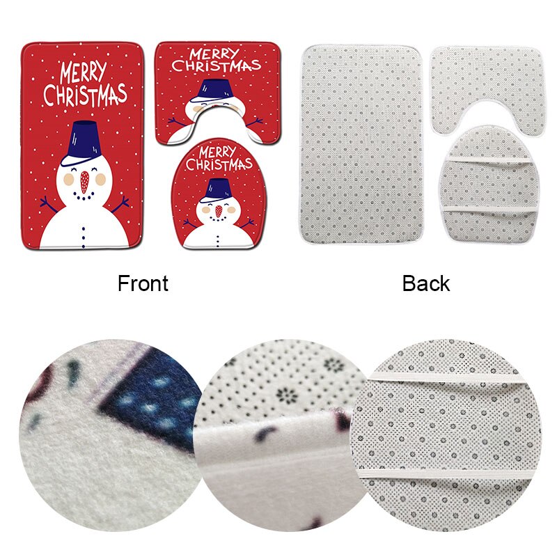 Santa Claus Rug Seat Bathroom Set Merry Christmas Decorations For Home Navidad 2020 Natal Cristmas Party Supplies New Year Gift