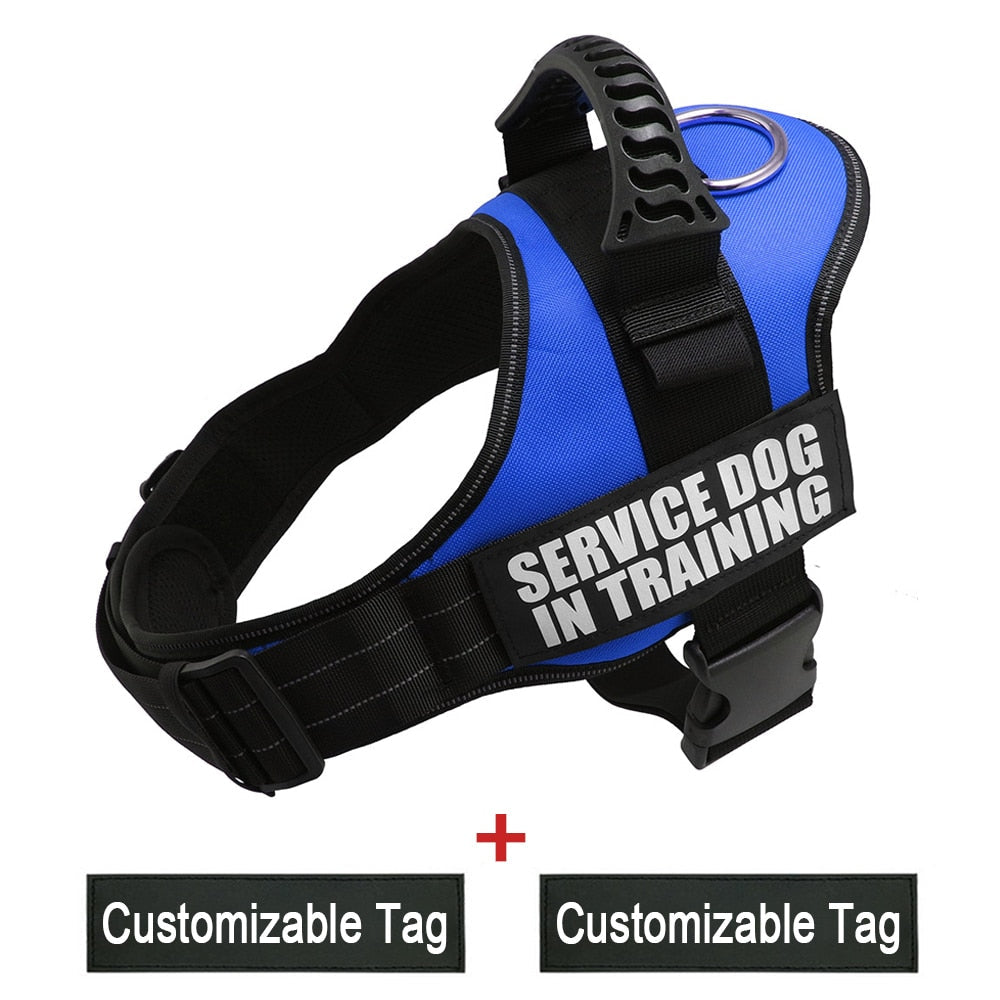 Reflective Adjustable Dog Nylon Harnesses with Customizable Name Labels Dog Vest Strap for Large Medium Small Dogs Drop-Shipping - anconmall