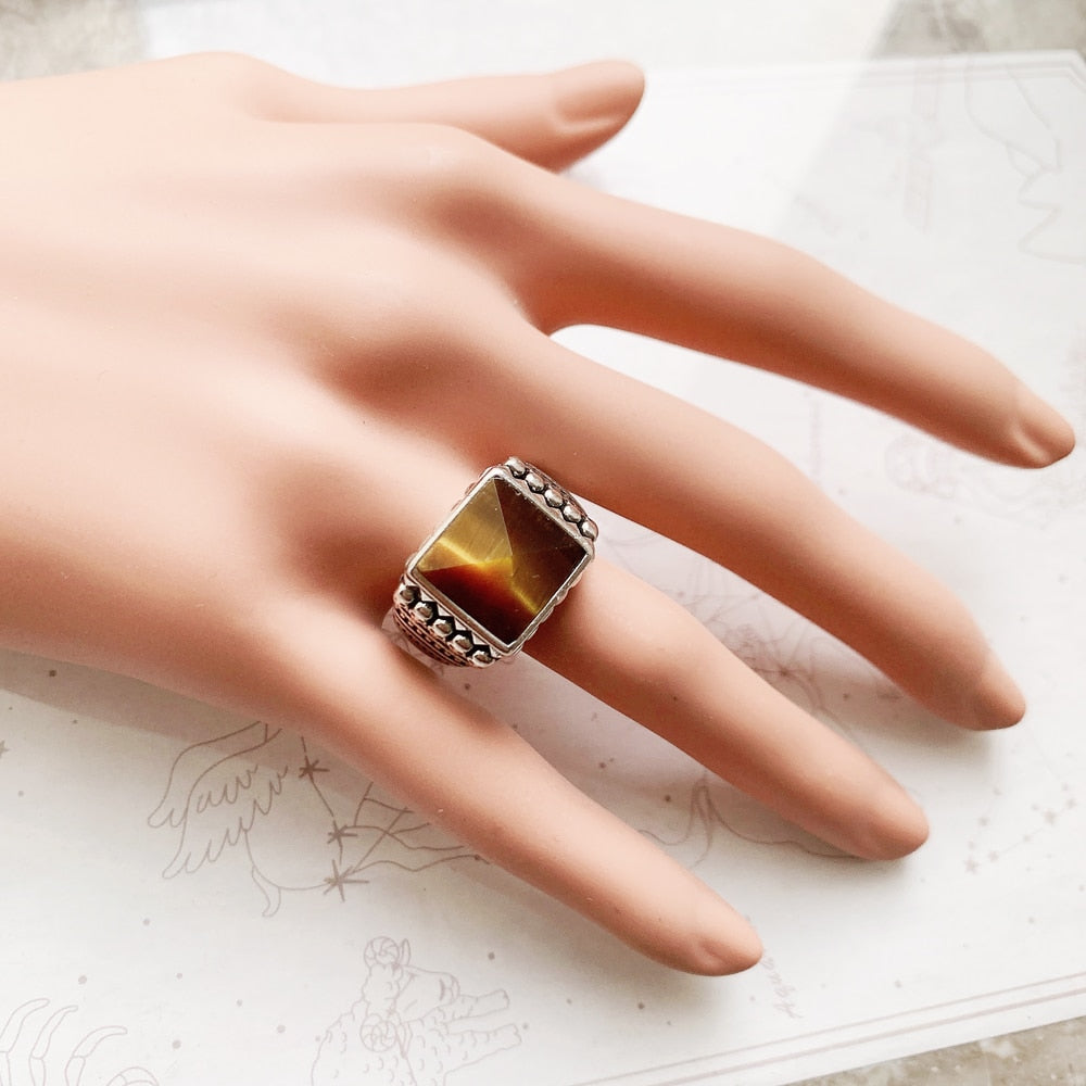 Skulls Brown Cocktail Ring,Europe Style Fine,Jewelry For Men & Women,2022 Brand New Ethnic Gift In 925 Sterling Silver