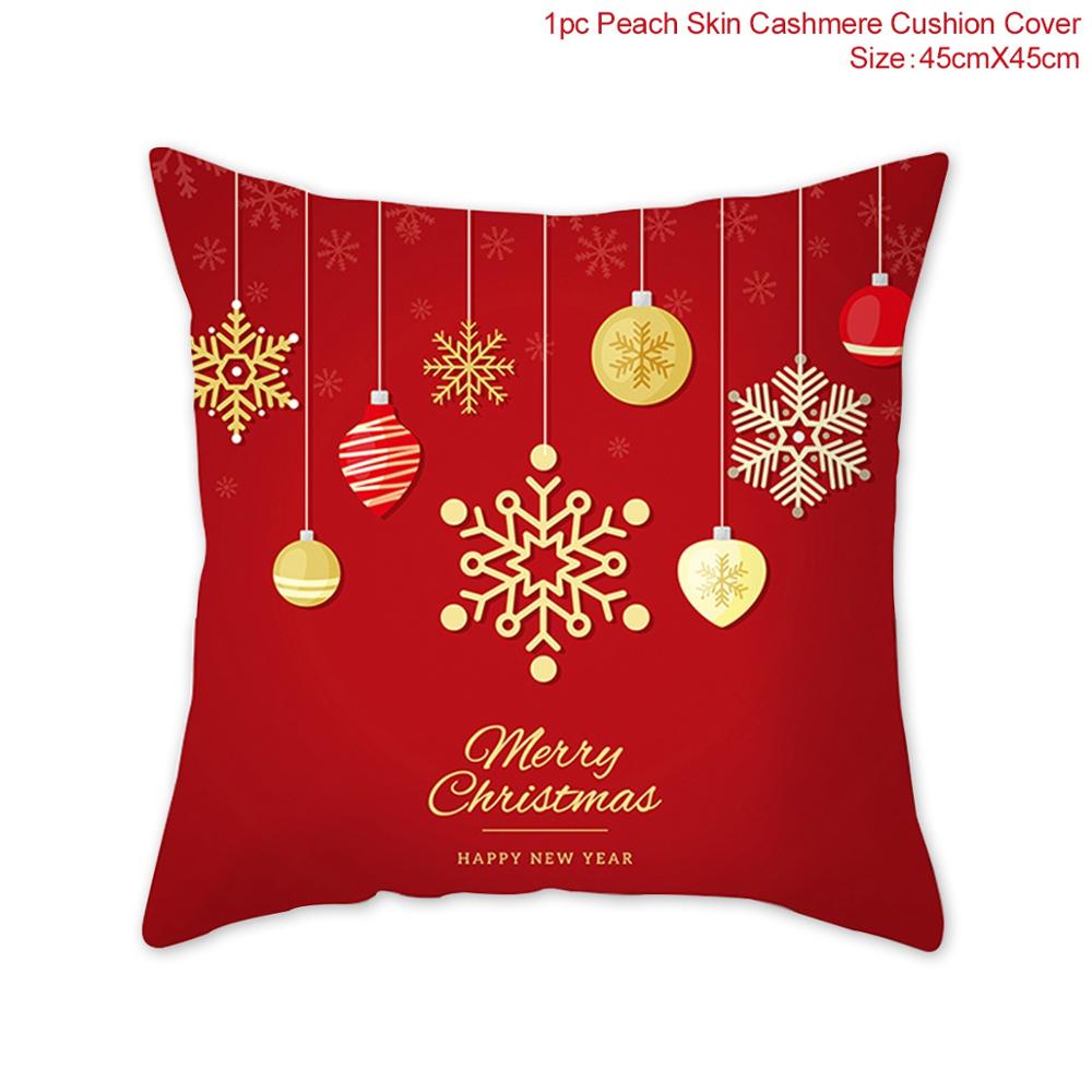 Santa Claus Christmas Cushion Cover Merry Christmas Decorations For Home Christmas Ornament Table Decor 2022 Xmas Gift New Year