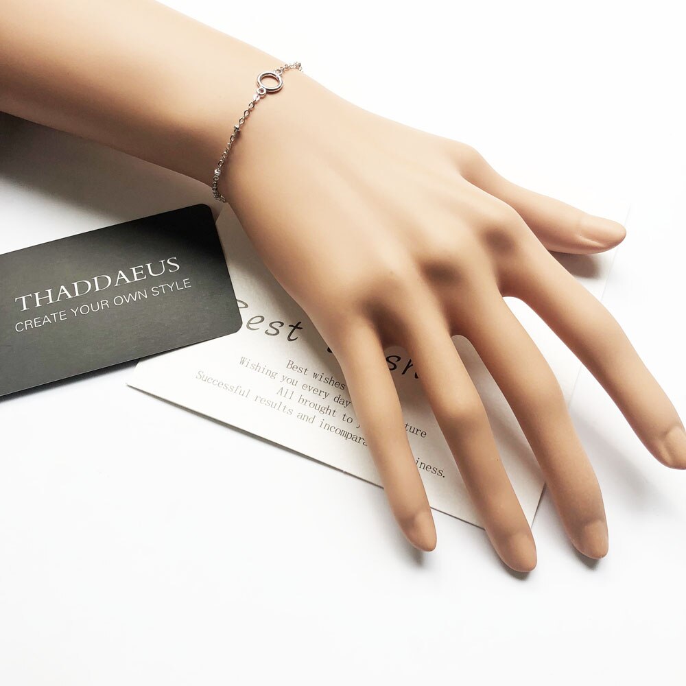 Round Eyelets Fine Charm Filigree Bracelets Link Chain 925 Sterling Silver Trendy Fashion Adjustable Jewelry Europe Women Gift