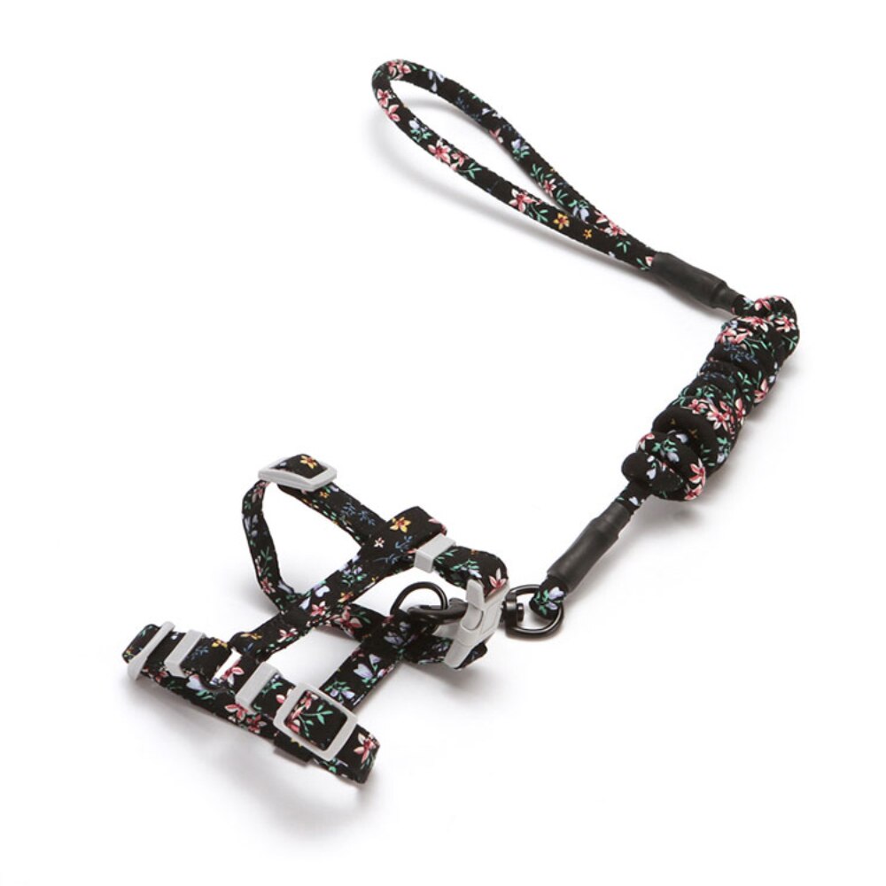 Japanese Style Adjustable Nylon Collars for Pet Cats Anti-Breakaway Harness and Walking Leash Set Kitten Vest Leads Pet Supplies - anconmall