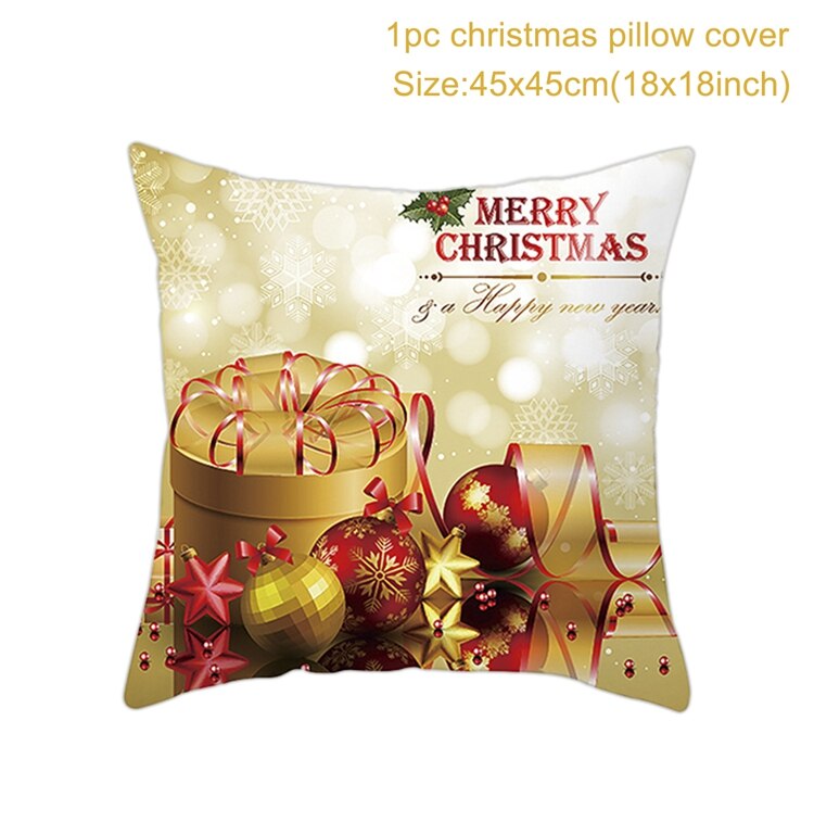 Christmas Cushion Cover Merry Christmas Decorations for Home 2022 Christmas Ornament Xmas Gifts Navidad Noel Happy New Year 2023