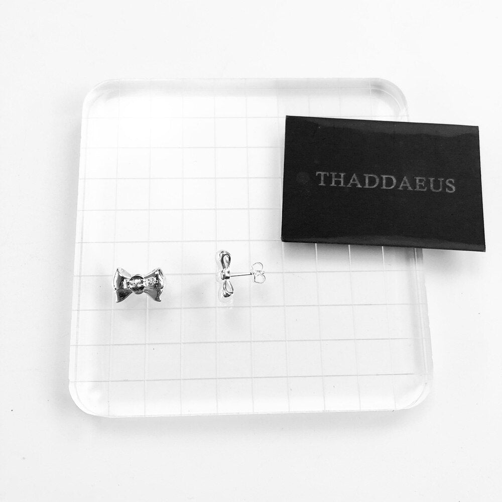 Stud Earrings Bow Europe Style Fine Jewerly For Women Cute Gift In 925 Sterling Silver