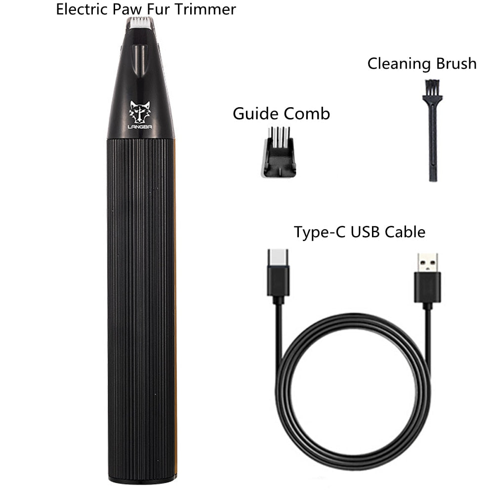 Pet Dog Cat Foot Hair Trimmer Rechargeable Dog Clipper with LED Light Ceramic Blade Low Noise Type-C Pet Paw Ear Hair Clipperl - anconmall
