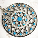 Pendant Blue Turquoise Stone Ornament Brand New Fashion 925 Sterling Silver Jewelry Europe Accessories Gift For Women