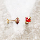 Ear Studs Orange Stone With Star,Europe Style Fine Jewerly For Women,2022 Summer Romantic Gift In 925 Sterling Silver