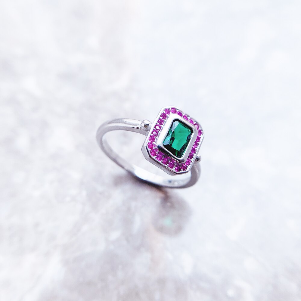 Ring Red And Green Stones,Fine Jewerly For Women,2022 Spring Brand New Personalised Gift In 925 Sterling Silver