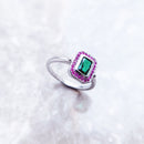 Ring Red And Green Stones,Fine Jewerly For Women,2022 Spring Brand New Personalised Gift In 925 Sterling Silver