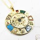 Necklace Amulet Magical Lucky Symbols New Fine Jewelry Europe 925 Sterling Silver Wheel Of Fortune Gift For Women Men
