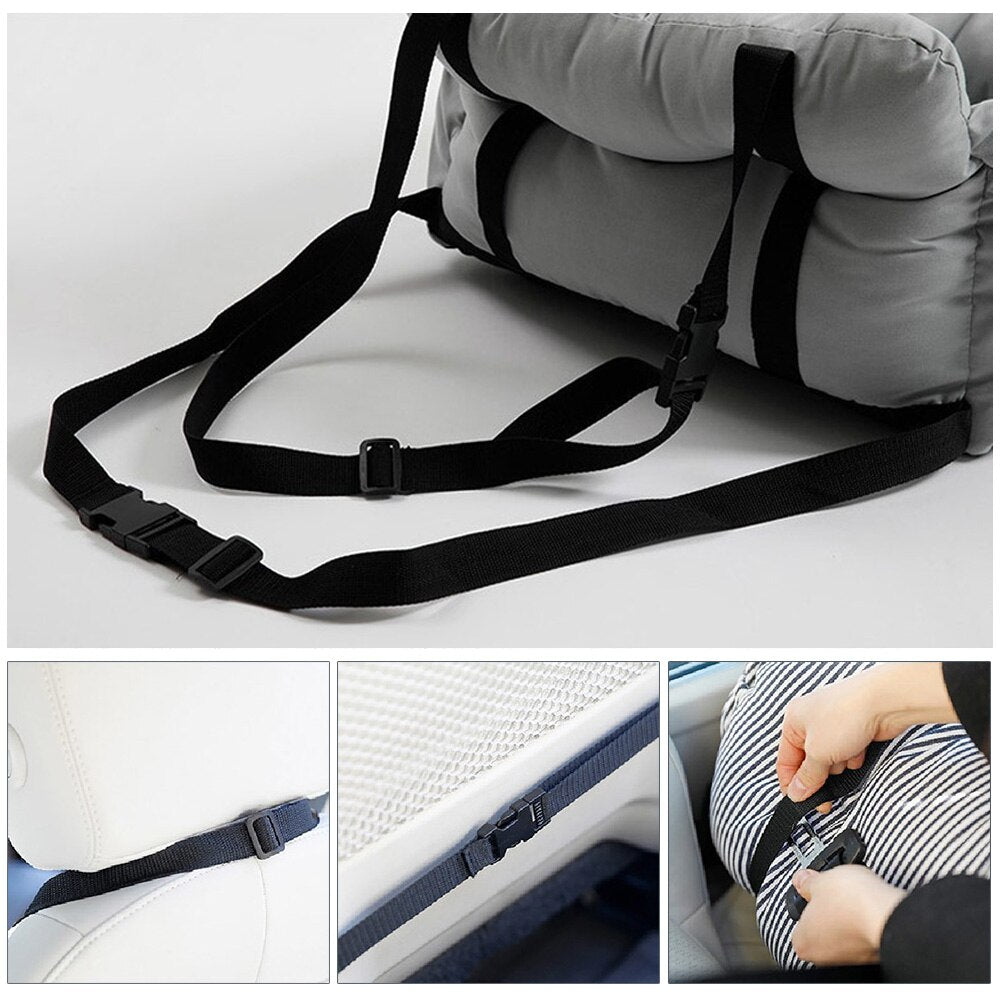 Dog Car Seat Bed With Safety Belt Sofa Travel Dog Car Seats Cover For Small Medium Dogs Puppy Front/Back Seat Pad Pet Products - anconmall