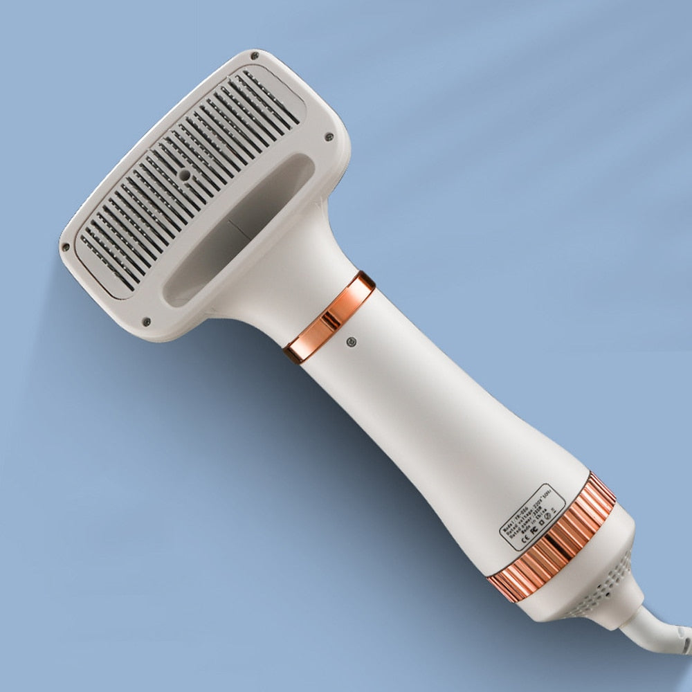 2 in 1 Portable Hair Dryer for Pet Dogs Cats One-Click Hair Removal Brush Comb Blow Dryer 3 Temperatures Low Noise Grooming Tool