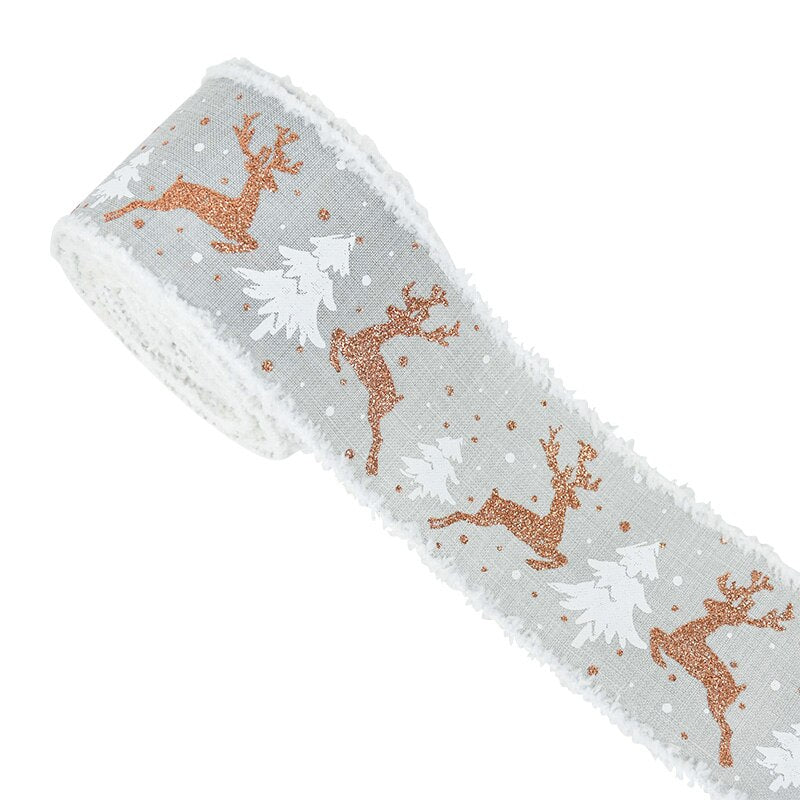 5M Christmas Burlap Ribbons DIY Gift Wrapping Wedding Party Decoration for Home Christmas Tree Ribbon Garland Wreath Bows Craft