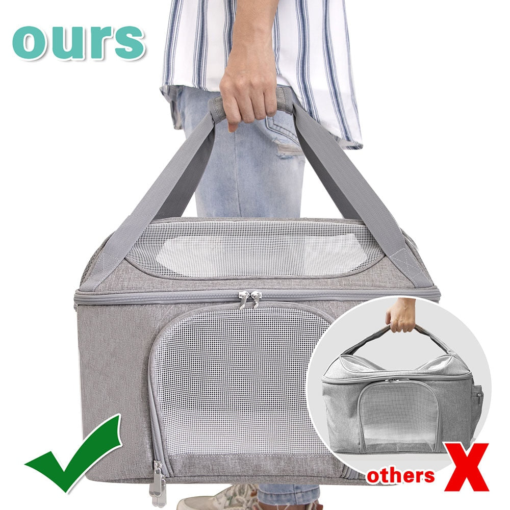 Dog Backpack Breathable Pet Portable Foldable Carrier Bag Travel Airline Approved Transport Bag For Small Dogs And Cats Outgoing - anconmall