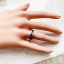 Band Ring Eternity Classic Black Europe Style Fine Jewerly For Men &amp; Women Gift In 925 Sterling Silver