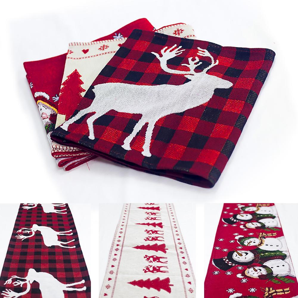 Linen Christmas Table Runner Christmas Decorations for Home Table Navidad Christmas Decor Kerst Decoratie Table Runners Modern - anconmall