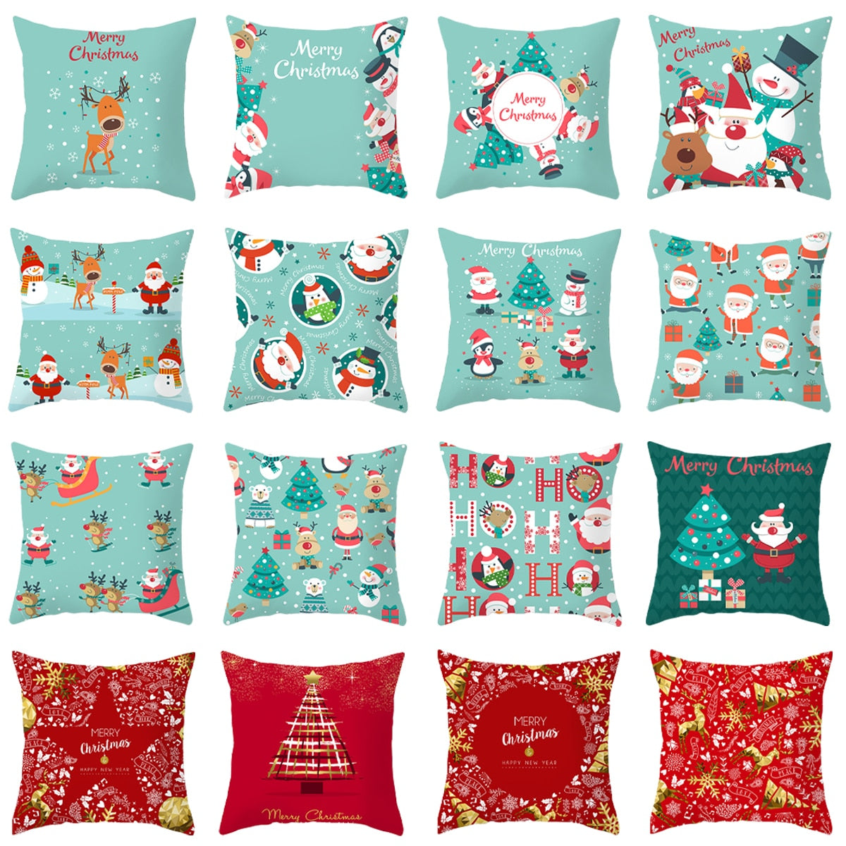 Santa Claus Christmas Cushion Cover Merry Christmas Decorations For Home Christmas Ornament Table Decor 2022 Xmas Gift New Year