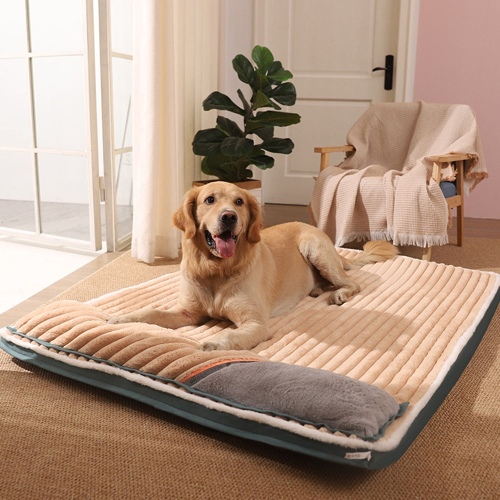Winter Padded Dog Cushion Warm Fleece Dog Mat Dog Pillow Non Slip Removable for Cleaning Pet Bed for Small Medium Large Dogs Cat