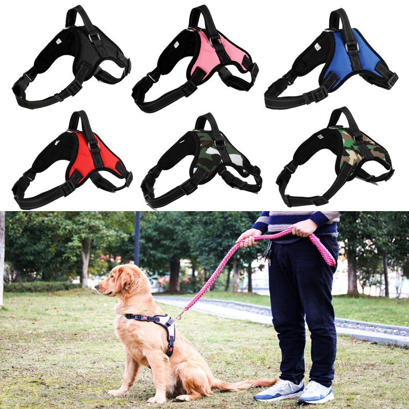 Dog Leash Belt Harness Vest Soft Adjustable Harness Dog Walk Training Out Collar Hand Strap for Dog Belt Clothes Accessories