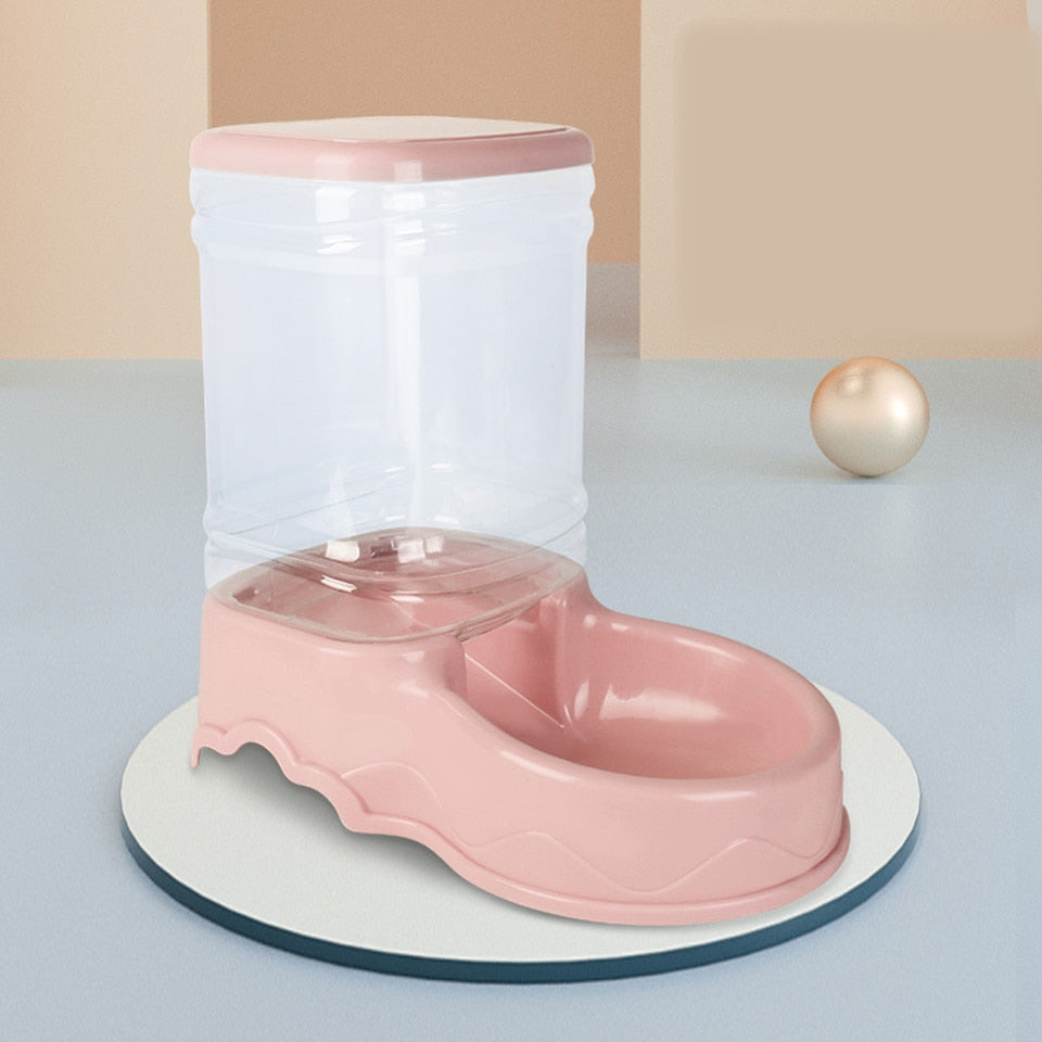 Cat Feeder And Drinker Automatic Cat Food Dispenser Water Bowls Big Capacity Gravity Auto Feeders For Cats - anconmall