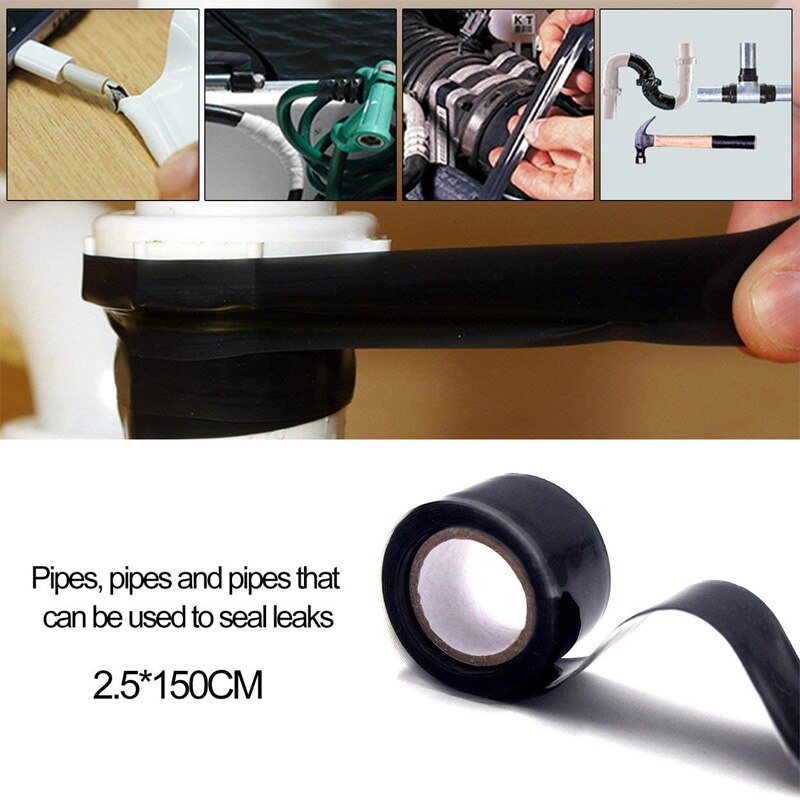 5x152cm Universal Super Strong Fiber Waterproof Silicone Tape Self-adhesive Stop Leaks Seal Repair Tape Self Fusing Wire Tapes