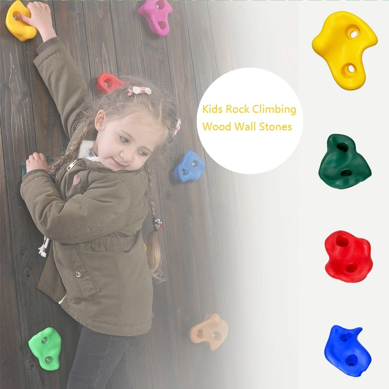 Toys for children Kids Rock Climbing Wall Holds Games Children Wood Wall Climbing Stones Toys Child Playground Outdoor playset
