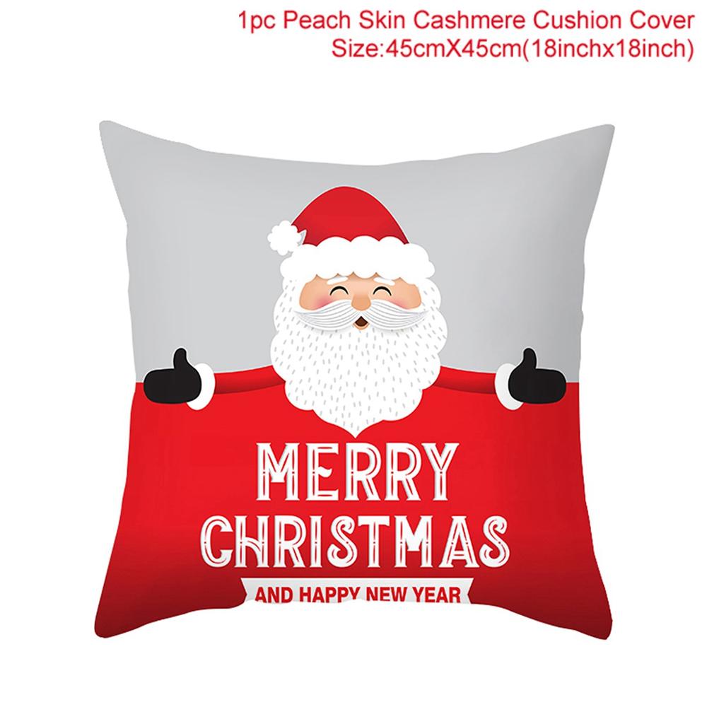 Santa Claus Christmas Cushion Cover Merry Christmas Decorations For Home Christmas Ornament Table Decor 2022 Xmas Gift New Year