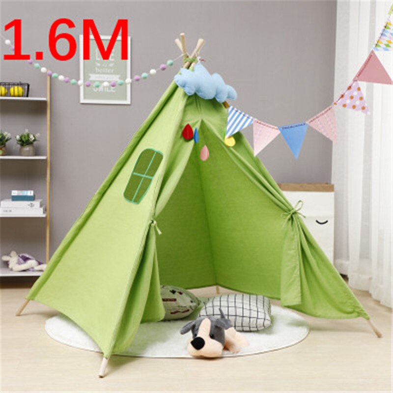 1.6M House For Children Tent Portable Kids Tent Cabana Tipi Infantil Baby Teepee Tents Castle Carpet/LED Lights/Decoration