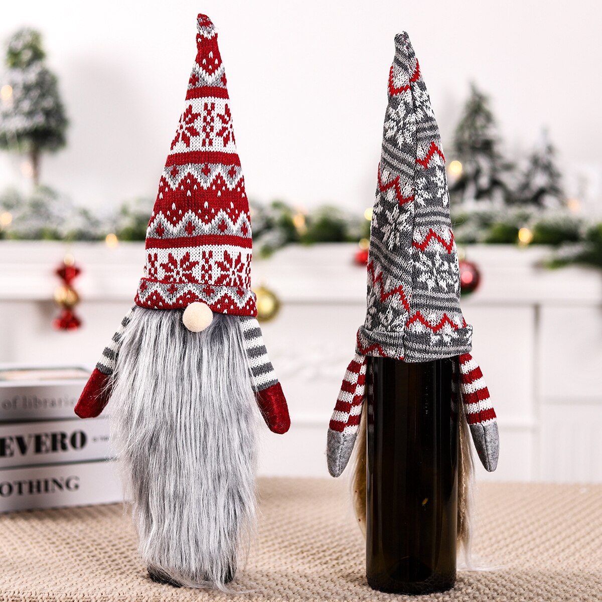 2022 New Christmas Wine Bottle Cover Merry Christmas Decorations For Home Christmas Ornament Navidad Xmas Gift New Year 2023