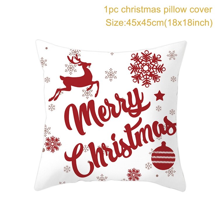 Christmas Cushion Cover Merry Christmas Decorations for Home 2022 Christmas Ornament Xmas Gifts Navidad Noel Happy New Year 2023