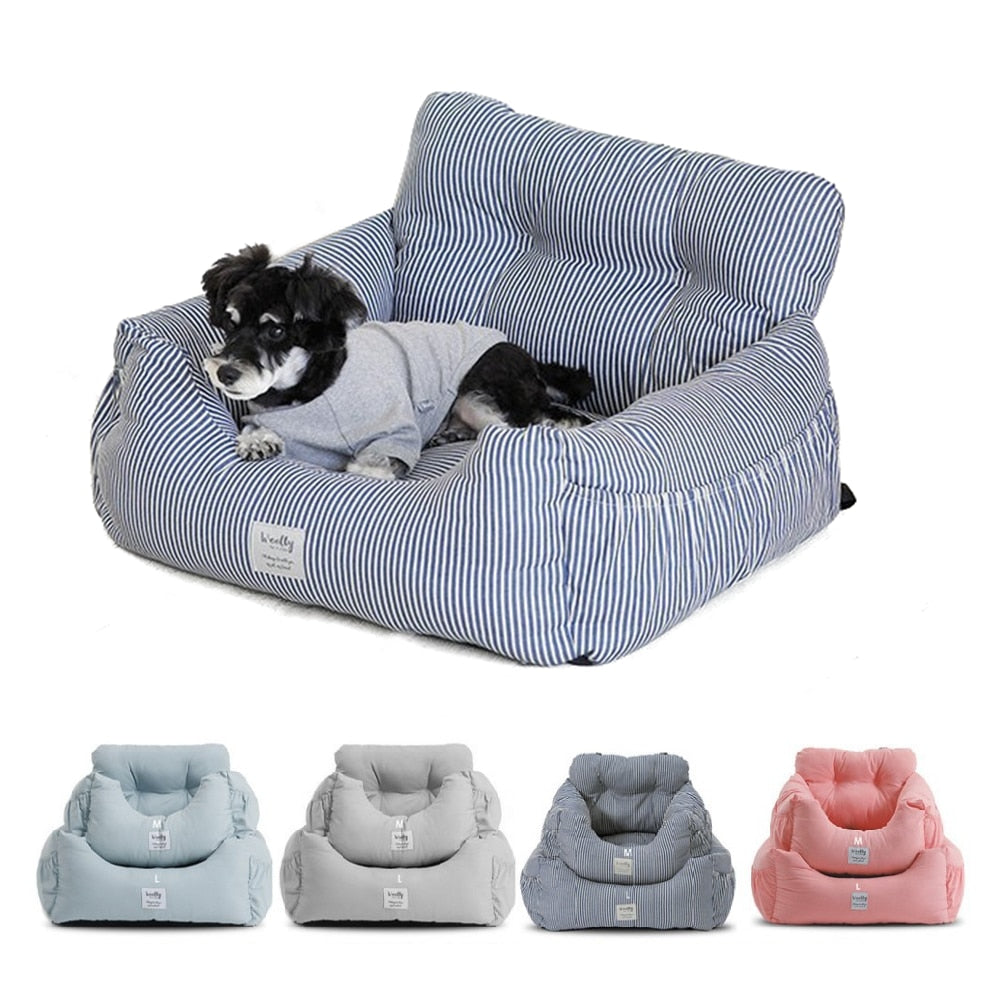 Dog Car Seat Bed With Safety Belt Sofa Travel Dog Car Seats Cover For Small Medium Dogs Puppy Front/Back Seat Pad Pet Products - anconmall